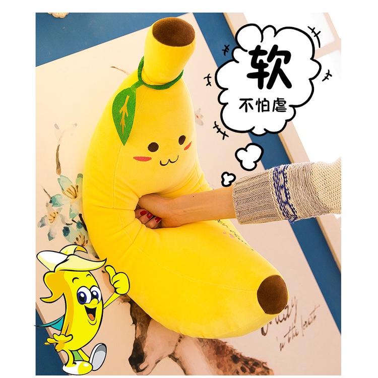 Boneka bantal pisang bahan plush