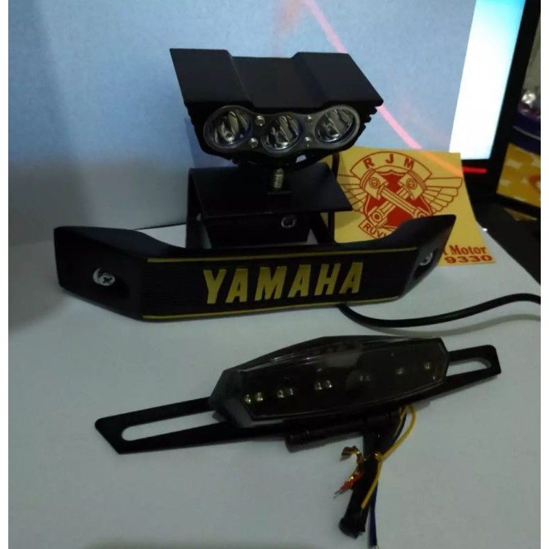 Paket Hemat Owl 3 LED Mini Breket Kumis Yamaha Gold Plus Stop Rx-King RX S RX K Byson Full Set