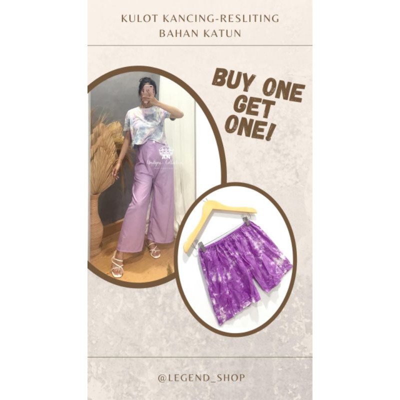 KULOT HW KANCING RESLETING KAIN KATUN BELI CELANA 1 FREE CELPEND 1(BELI 1 GRATIS 1)