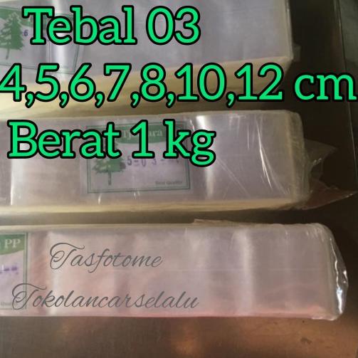 

Plastik PP Rol Roll 4 5 6 7 8 10 12 cm tebal 03 bening gulung panjang - 12cm x 03
