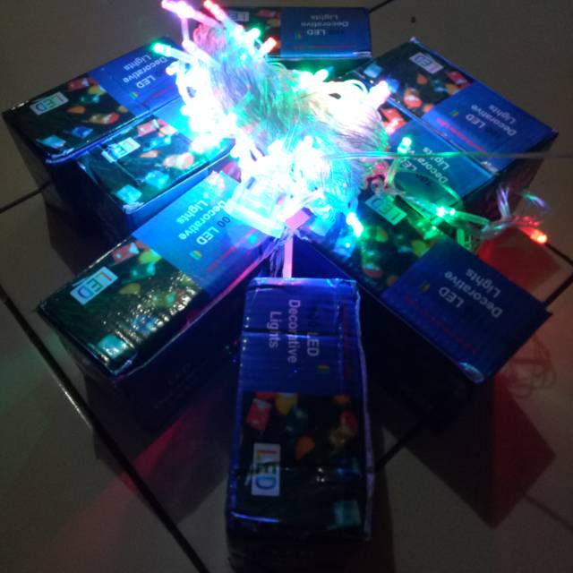Lampu Hias LED Warna Warni 100LED, Panjang 10Meter