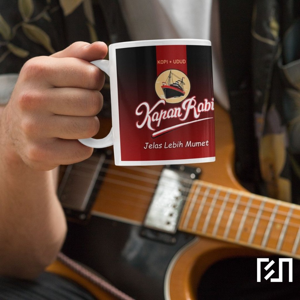Gelas Mug KAPAN RABI Plesetan Cangkir Kopi Kapal Api