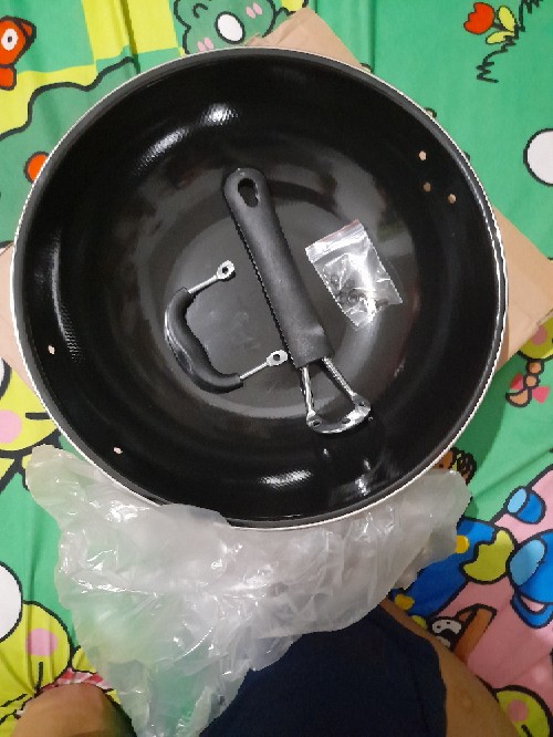 Gm Bear Wajan Teflon Gagang Merah 32cm 1069-wajan Penggorengan Teflon 32cm