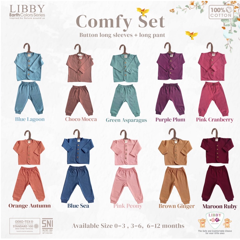 LIBBY BABY EARTH COLORS #2 SERIES Comfy Set Panjang