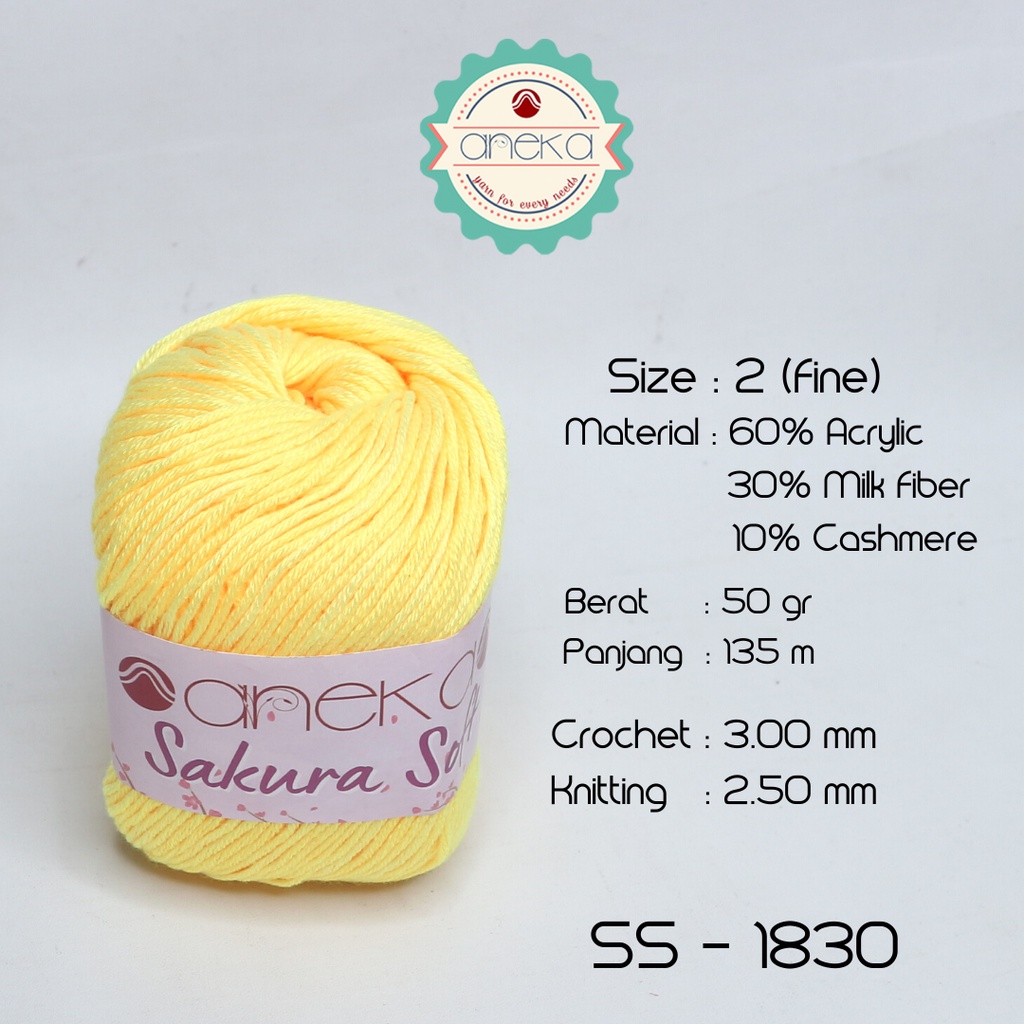 Benang Rajut Sakura Soft / Silk Cotton Milk Cotton Yarn - 1830