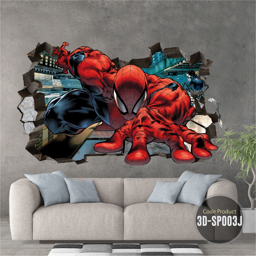 Jual Stiker Dinding 3D Super Hero Spiderman - Cocok Untuk Wall Sticker ...