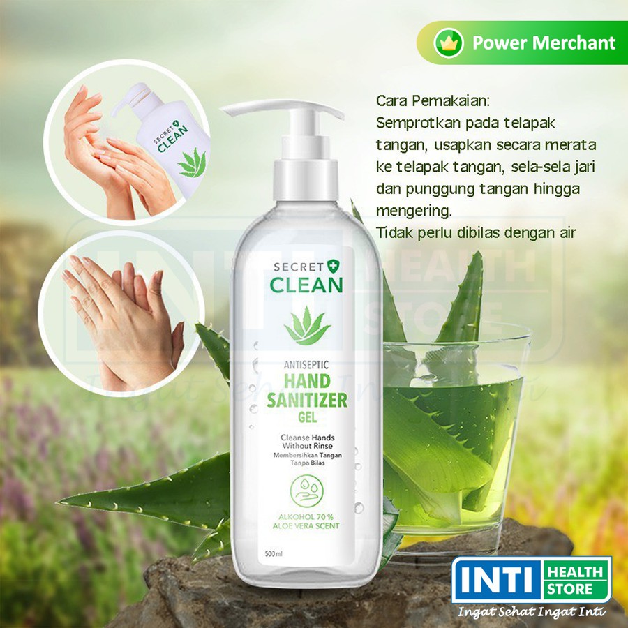 Secret Clean | Antiseptic Hand Sanitizer Gel | Aseptic Gel 500 ml