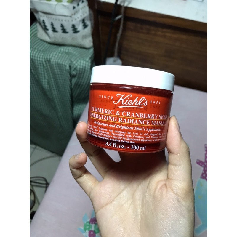 preloved kiehl's kiehls turmeric & cranberry mask seed mask 100 size besar