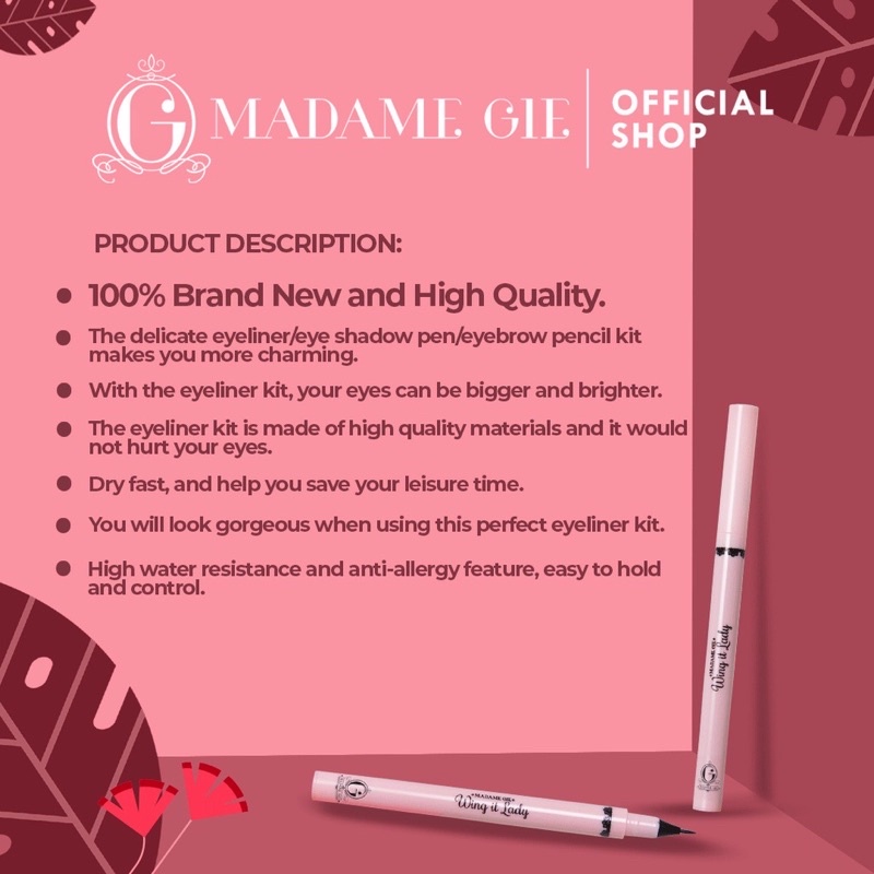 MADAME GIE Wing It Lady Eyeliner Black Tahan Air