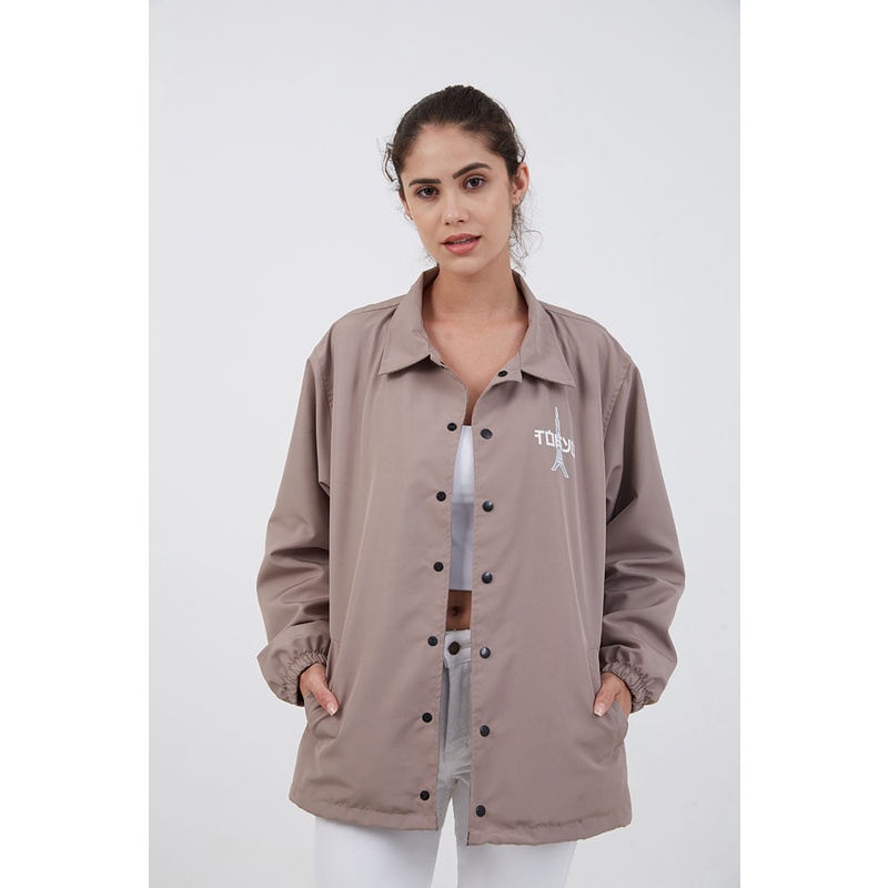 Berrybenka Street - Outer Jaket Wanita Coach Tokyo City Khaki-2