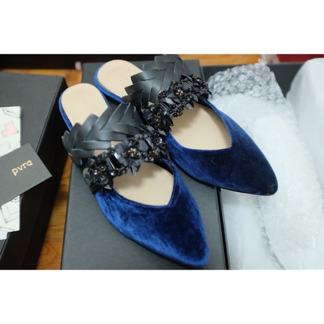 Pvra x Jeffry tan jill velvet navy