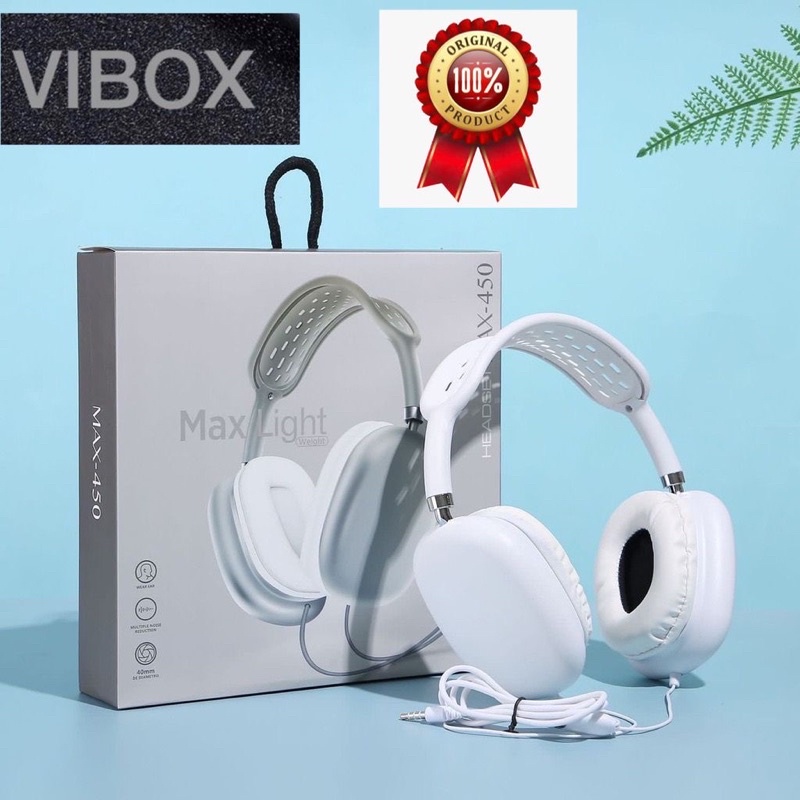 GROSIR HANDSFREE MACARON BANDO MAX 450 VIBOX EXTRABASS HEADPHONE