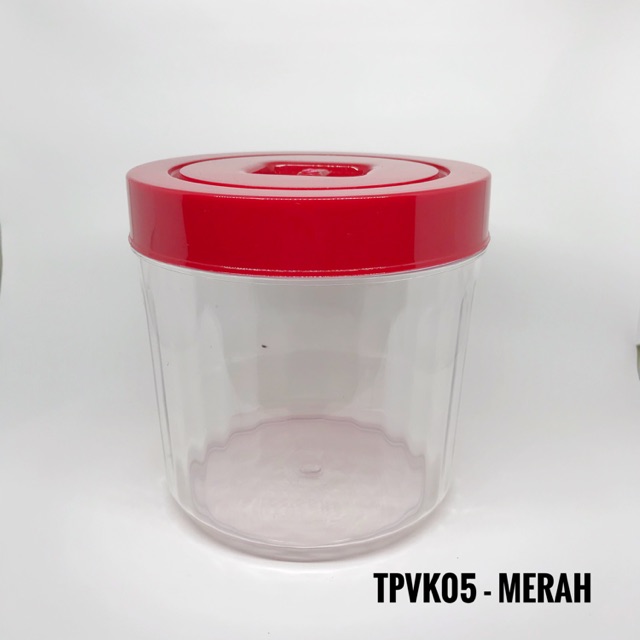 Toples Plastik | Toples Permen | Toples Lebaran | Toples Kue TPVK05 Merah
