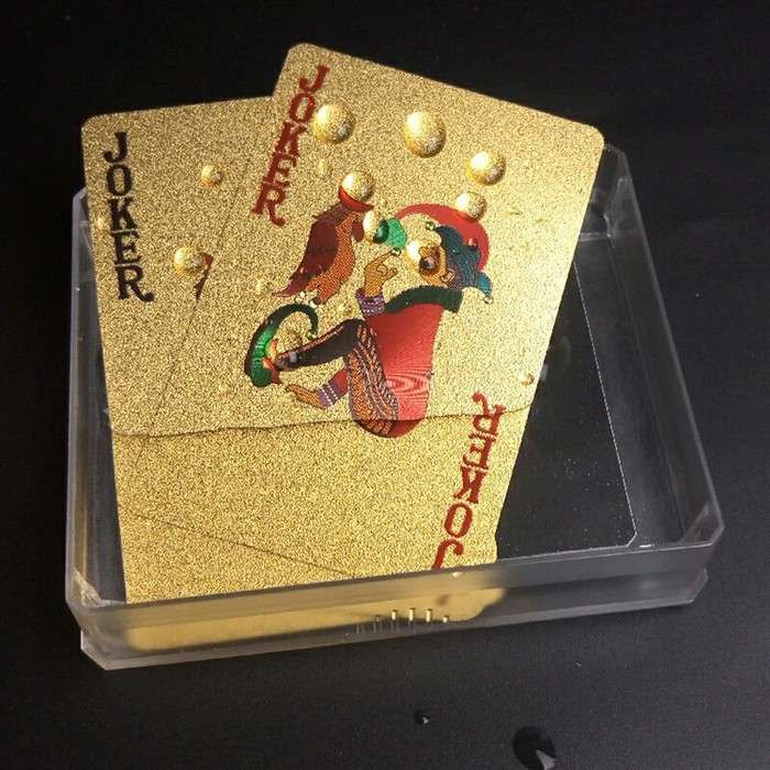 Kartu Remi Artistik Unik Poker Gold Foil - Golden Playing Card Set