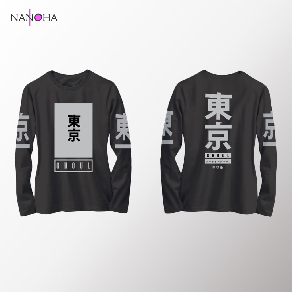 PROMO KAOS ANIME TOKYO GHOUL KANJI - LENGAN PANJANG - HITAM