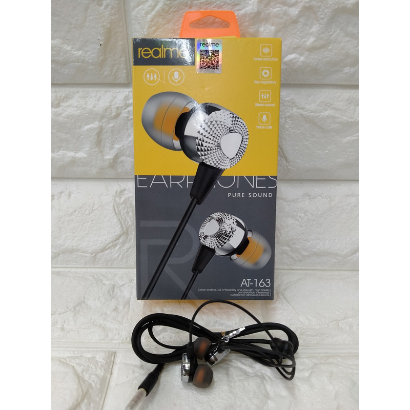 HF HANDSFREE HEADPHONE HEADSET EARPHONE REALME AT-163 AT163 AT 163