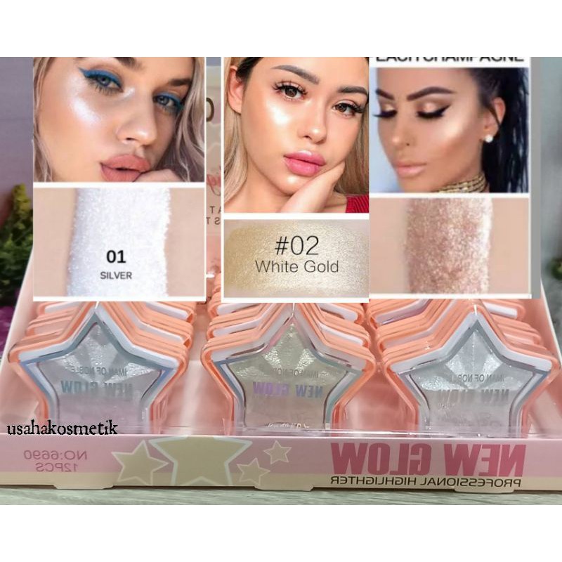 

PERPCS HIGHLIGHTER NEW GLOW PROFESSIONAL BINTANG LIMA / BUNGA NO.6690 / 6691 / A06