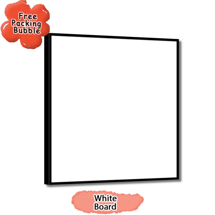 

White Board Melamin / Papan Tulis Putih Ukuran 80x90 cm