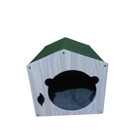 KANDANG KUCING LUCU MAHAR MURAH UKURAN CUKUP BESAR BAHAN KAYU MULTIFLEK BONUS BANTAL UKURAN XL JUMBO-6