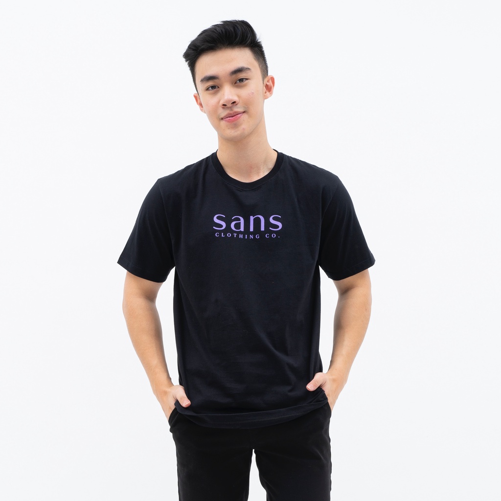 SANVANINA Kaos T-Shirt Sans Hitam Lilac | D-03