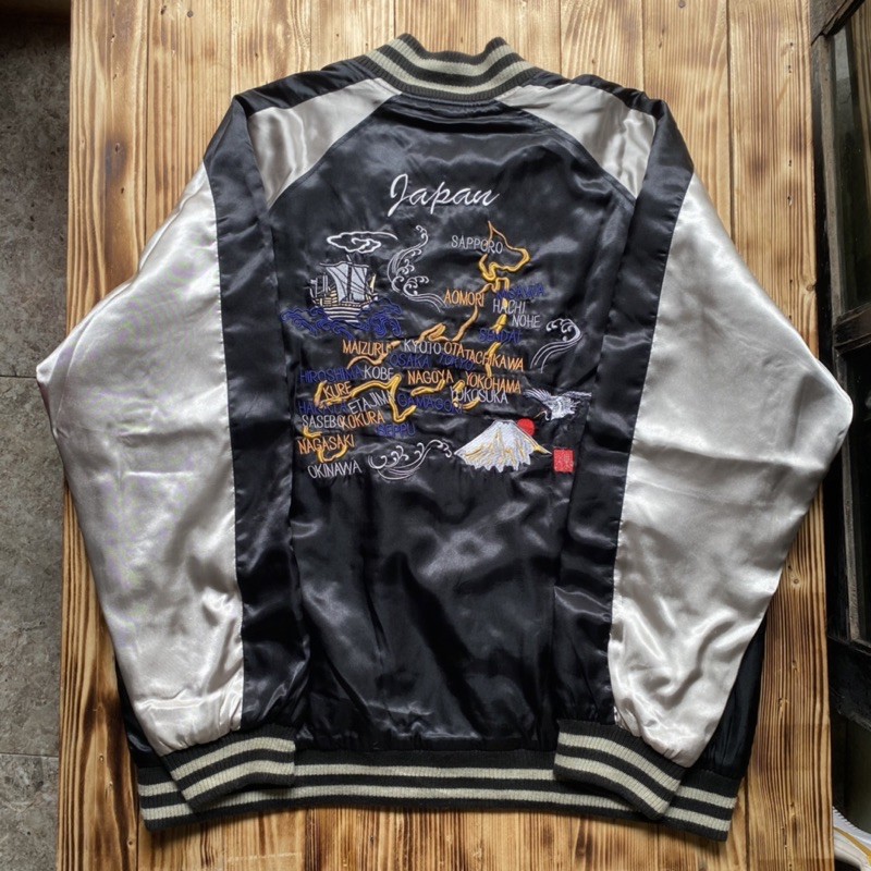 sukajan japan map traditional