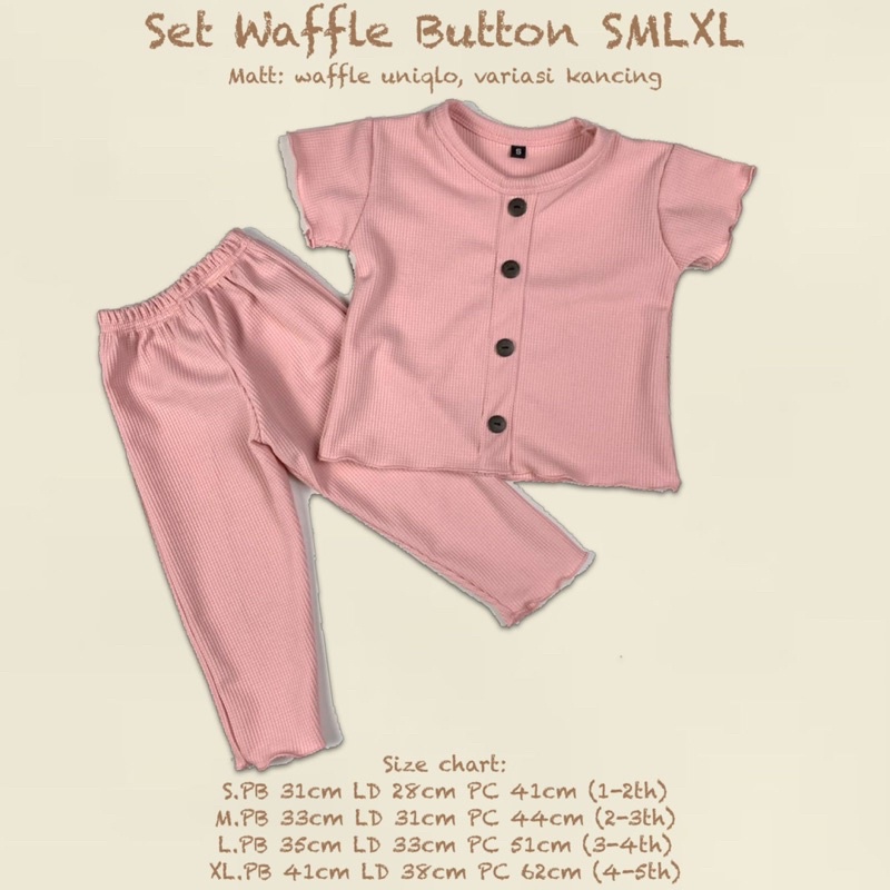 Setelan Anak Waffle Button Original Kaos Super Premium Pakaian Anak Perempuan Terlaris Termurah Best Seller