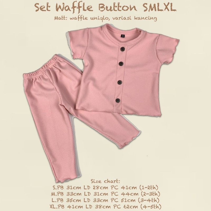 Setelan Anak Waffle Button Original Kaos Super Premium Pakaian Anak Perempuan Terlaris Termurah Best Seller