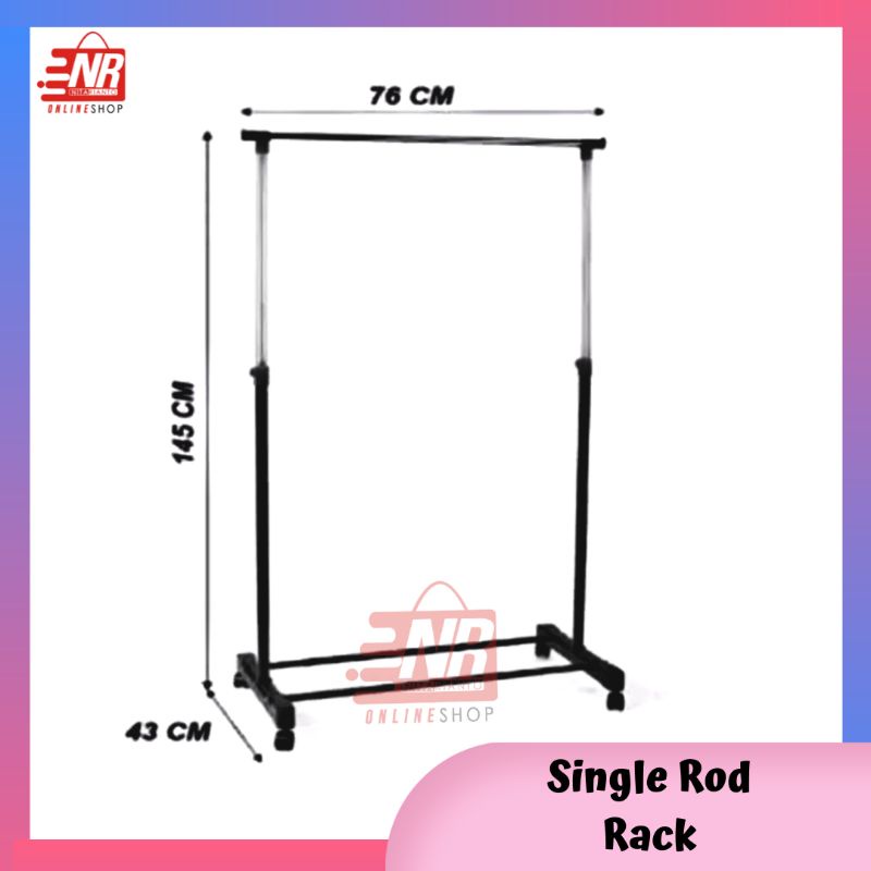 Rak Serbaguna Single Rod Rack / Rak Gantung / Gantungan Serbaguna / Rak Baju