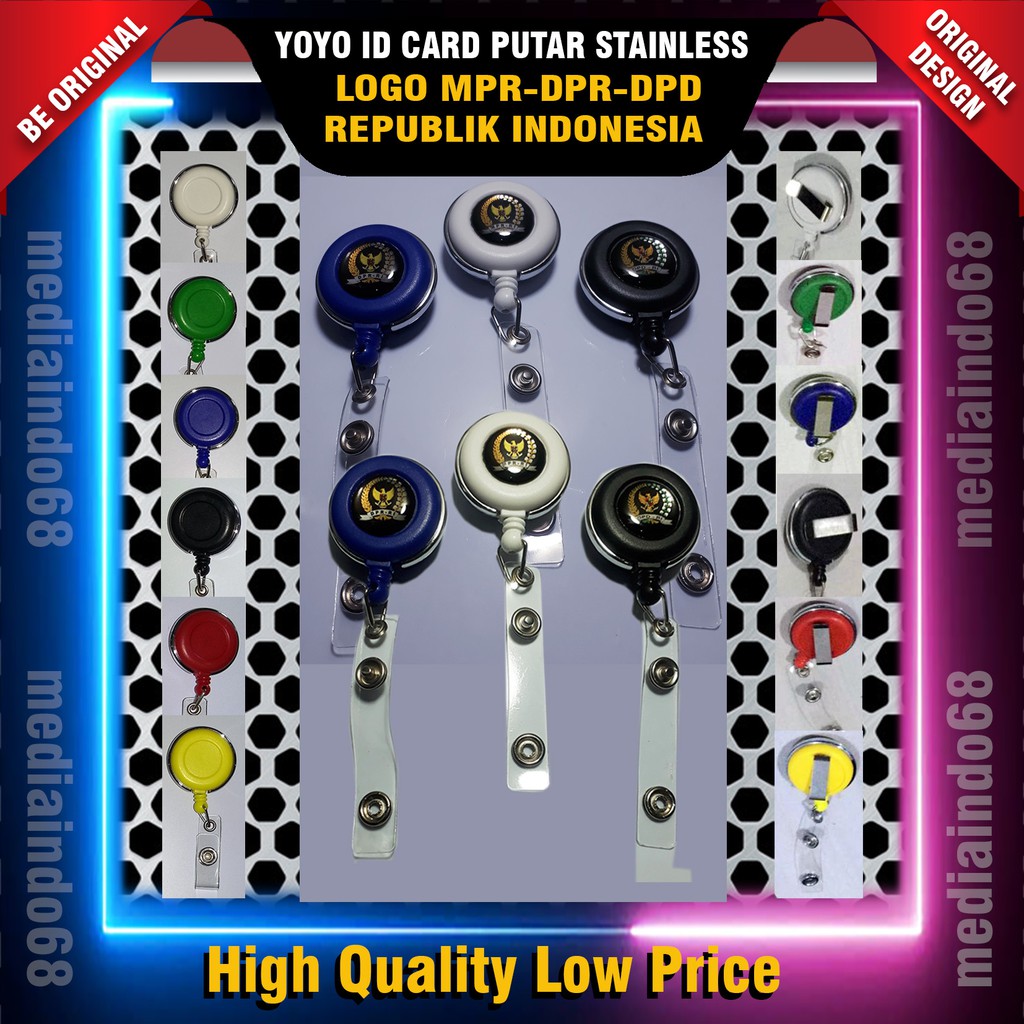 

YOYO ID CARD PUTAR STAINLESS-NAMETAG LOGO MPR-DPR-DPD