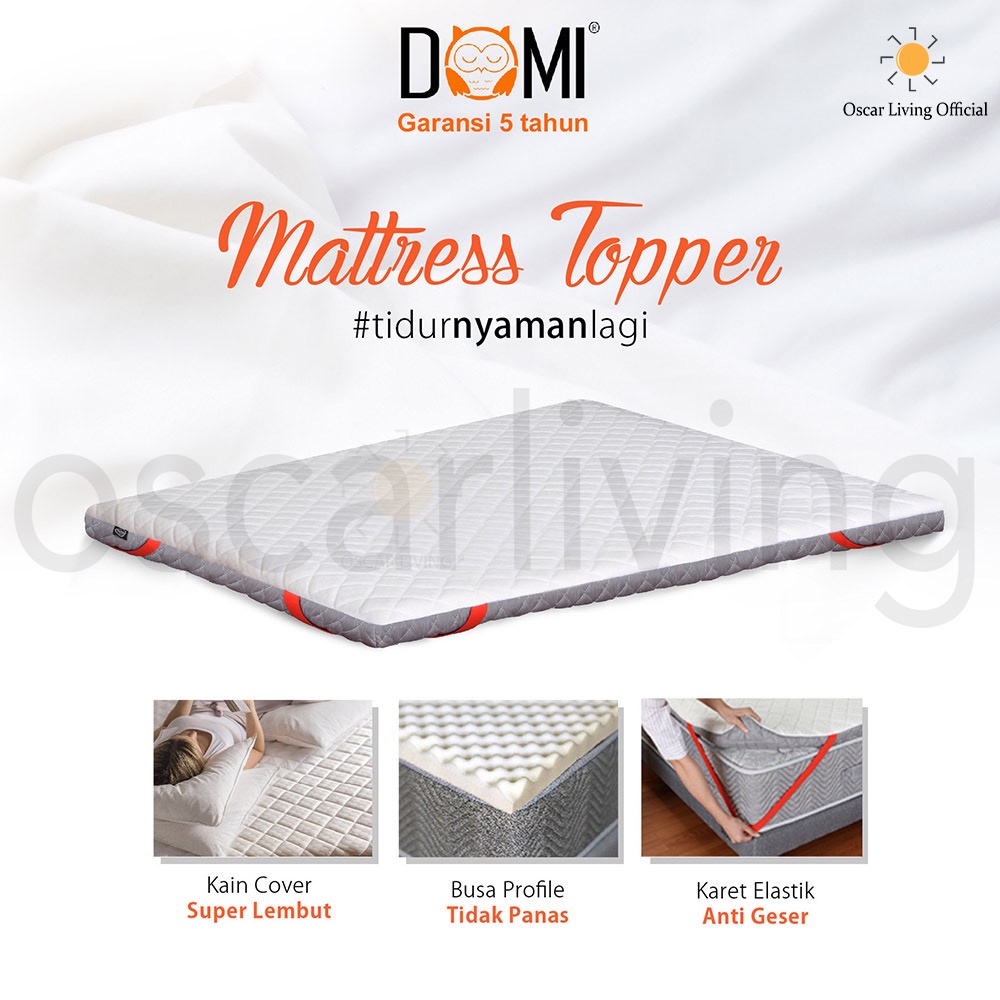 Lapisan Kasur Topper Domi Busa Pelindung Kasur Garansi 5 Tahun