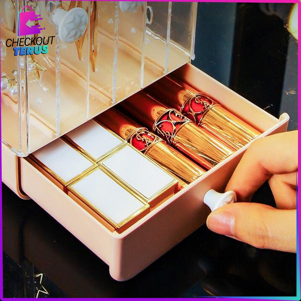 CT K17 Rak Perhiasan Anti Debu Jewelry Box Acrylic Tempat Penyimpanan Acrylic Organizer Rak Anting dan Aksesoris Wanita