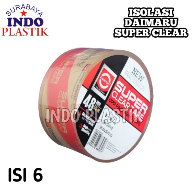 

isi 6 lakban bening super clear daimaru 48x50 lakban isolasi solasi