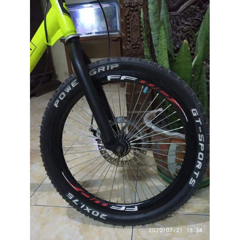 Stiker velg sepeda Rims FF WD velg 20 inch