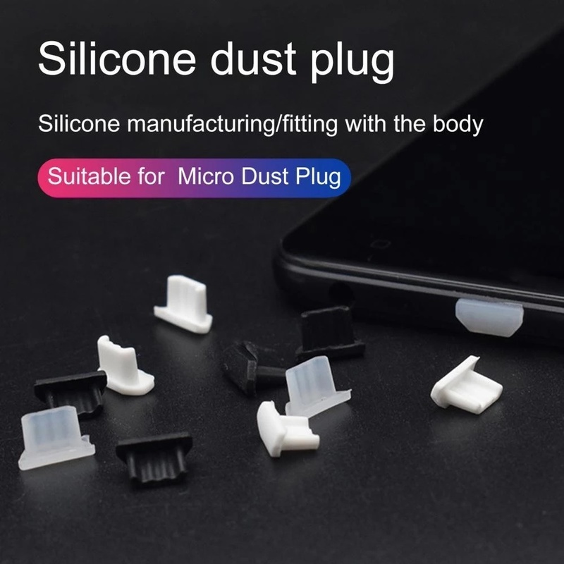 1pc Plug Port Charging Micro USB Bahan Silikon Lembut Anti Debu / Air Untuk Android