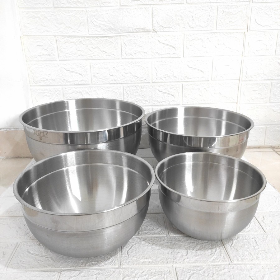 SUPRA Mixing Bowl Stainless Steel Mangkok Baskom Aduk Mixer 21 25 29 33