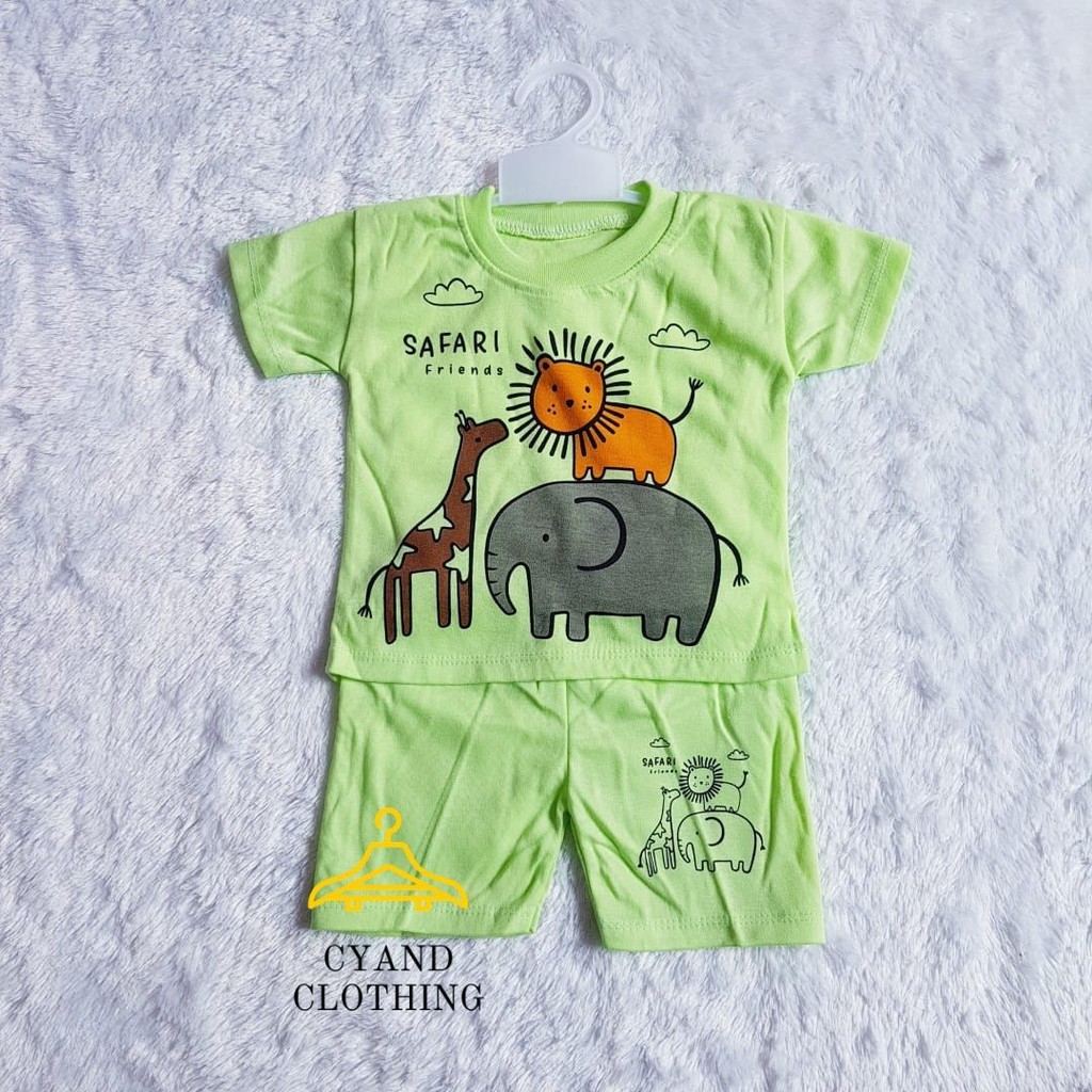 setelan baju anak motif sablon safari bagusss