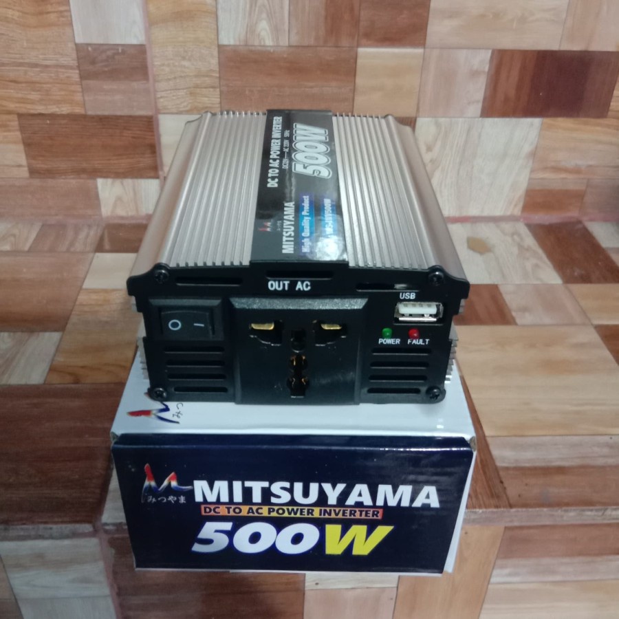 Power Inverter DC to AC 500 Watt Merek Mitsuysma With USB 5V/ Power Inverter 500W/ Inverter 500W/ Inverter Mitsuyama 500 watt | FMS