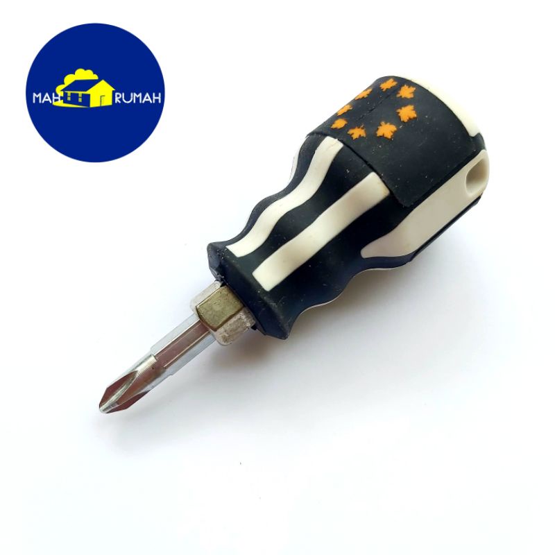 OBENG BB CEBOL Mini 2Way gagang Karet Bolak Balik Plus Minus - HDT Bendera 2&quot; 2inch