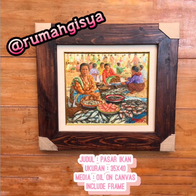 Lukisan pasar ikan tradisional - rumahgisya