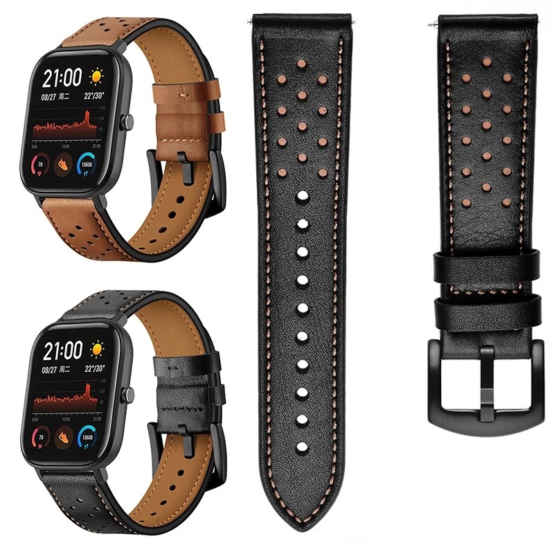 STRAP WATCH TALI JAM TANGAN -FOR XIAOMI HUAMI AMAZFIT GTS BIP 20MM - KULIT STYLE SPORT RUBBER