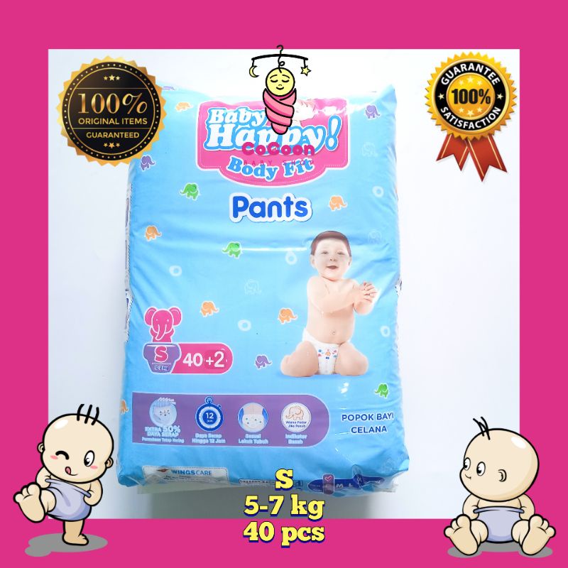 Popok Bayi Wings Baby Happy Pants S40 S 40 Tipe Celana