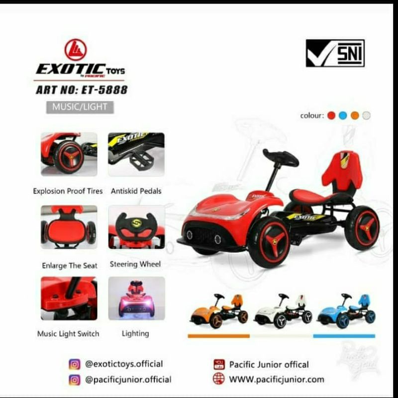 Mobil Gokart Anak Pancalan Merk Exotic ET-5888