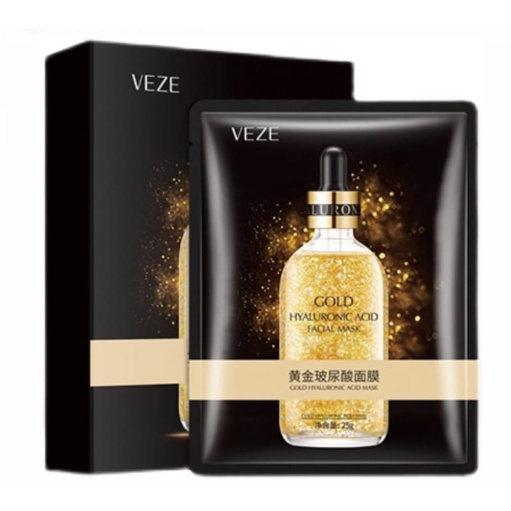 [BPOM] - Veze 24K Pure Gold Hyaluronic Acid Facial Mask Masker Wajah 24K Gold By AURORA