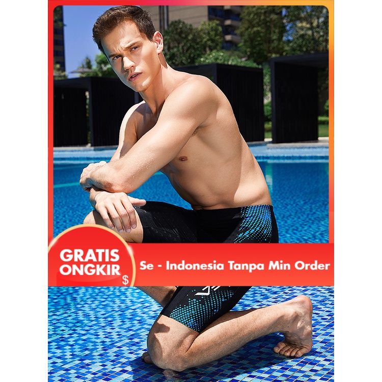 Yingfa Mid-Kaki Renang 3823 Pria Boxer Celana Pendek Renang