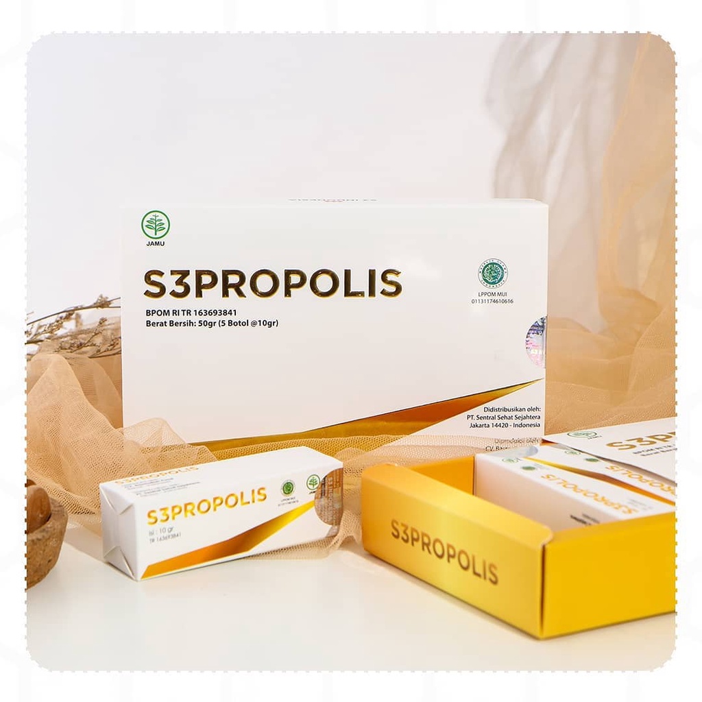 

S3 PROPOLIS Anti Biotik Alami Anti Oksidan 1 Box Isi 5 Botol Free My Bottole Shaker