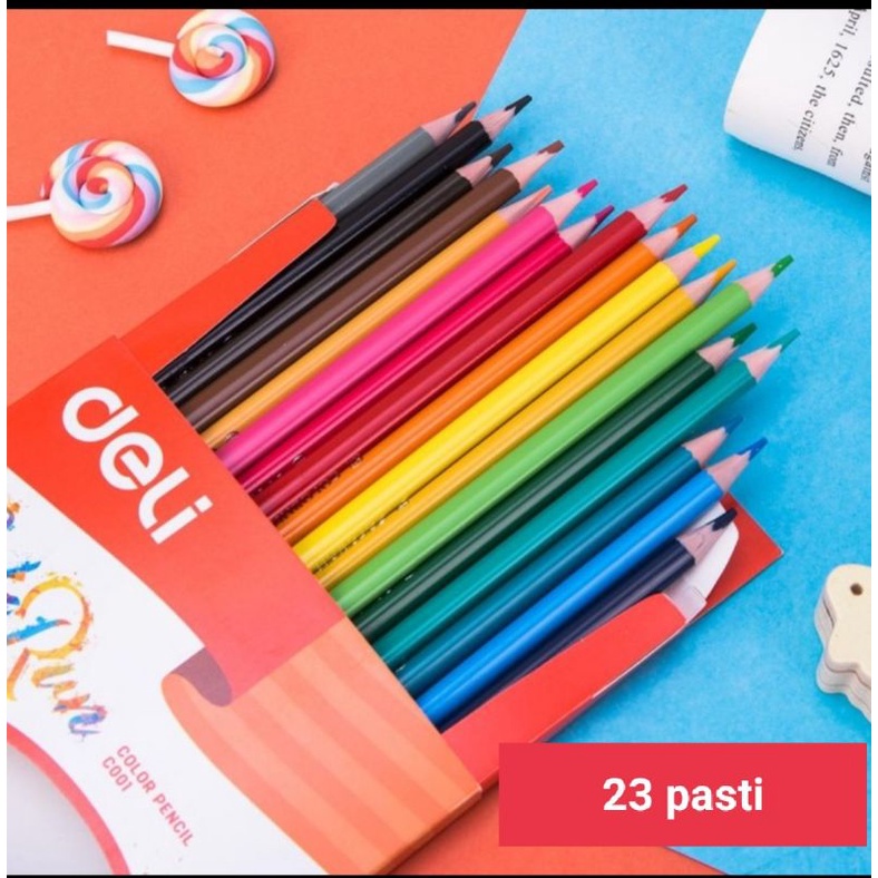 

pensil warna Deli school plastic coloured 18 color