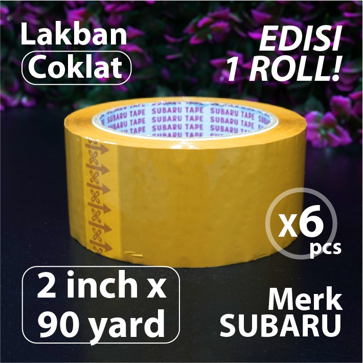 

Paket 6 pcs - Lakban Coklat 2 inch x 90 yard - Merk Subaru