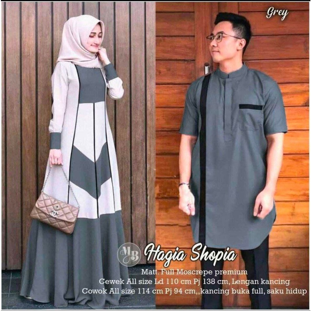(COD) COUPLE MUSLIM PASANGAN COUPLE GAMIS TERLARIS SAMSAN CF COUPLE SET TERBARU COUPLE PASANGAN REMA