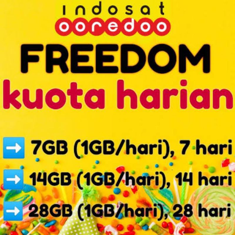 Indosat Freedom Harian 7GB,14GB,28GB