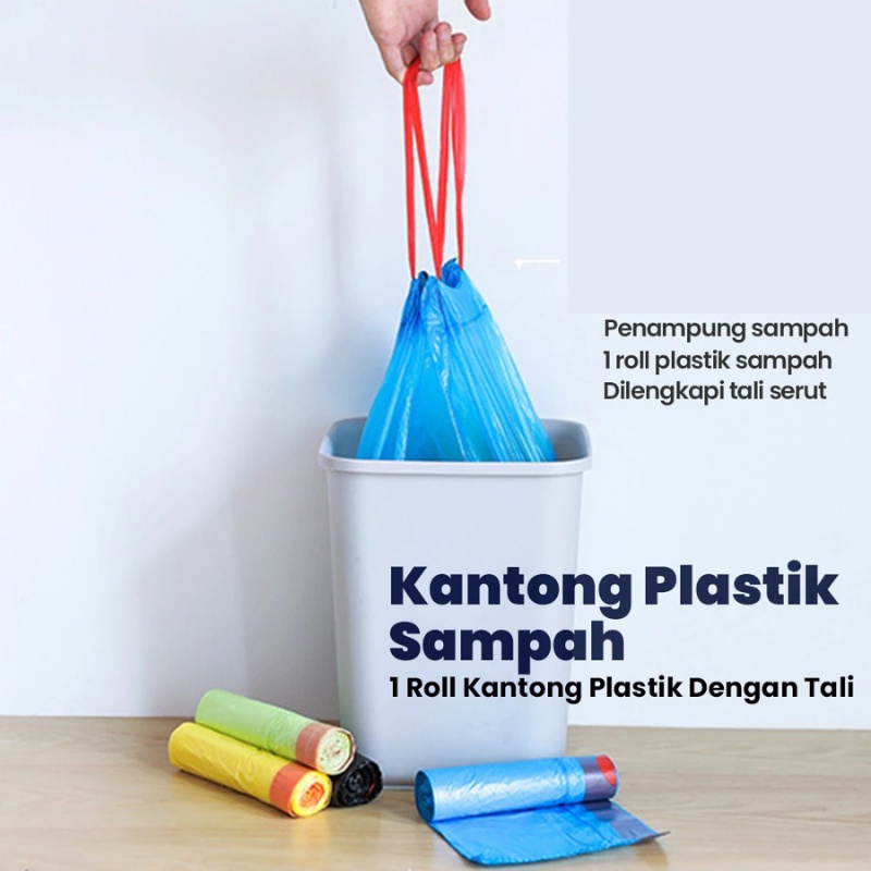 PROMO Plastik Sampah LJD-2 Kantong Sampah Dengan Tali Warna Warni /Pcs PLASTIK SAMPAH + TALI|KANTONG SAMPAH ROLL TERMURAH